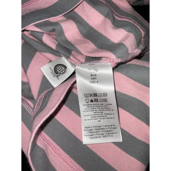 GANNI Long Sleeve Pink & Grey Striped Shirt size Small - Picture 6 of 13
